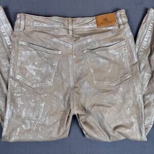 Ralph Lauren Metallic Tan Straight Leg Jeans